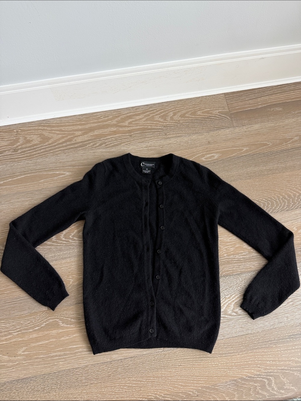 C by Bloomingdales Black Cashmere Cardigan